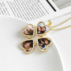 Personalized Gold Heart Locket Necklace for Women