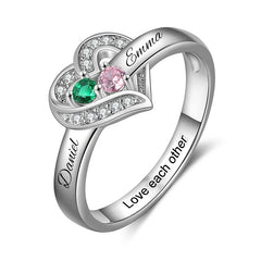Personalized 1-8 Birthstone Rings for Women