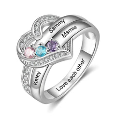 Personalized 1-8 Birthstone Rings for Women