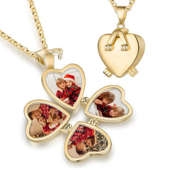 Personalized Gold Heart Locket Necklace for Women