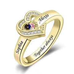 Personalized 1-8 Birthstone Rings for Women