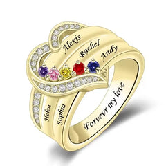 Personalized 1-8 Birthstone Rings for Women