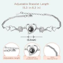 Personalized Photo Projection Heart Bracelet