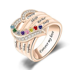 Personalized 1-8 Birthstone Rings for Women