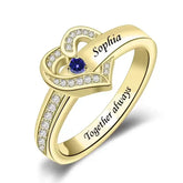 Personalized 1-8 Birthstone Rings for Women