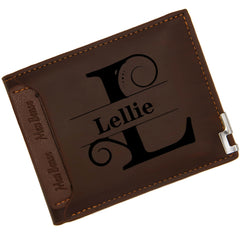 Custom Engraved PU Leather Wallet Men
