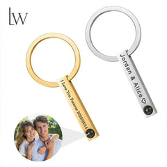 Custom Photo Keychain with Text