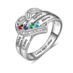 Personalized 1-8 Birthstone Rings for Women