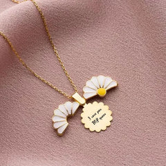 Custom Engraved Name Daisy Flower Locket Necklace