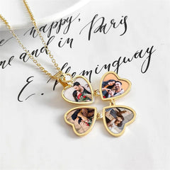 Personalized Gold Heart Locket Necklace for Women