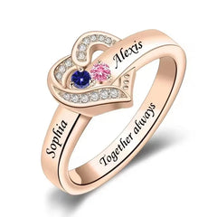 Personalized 1-8 Birthstone Rings for Women