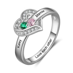 Personalized 1-8 Birthstone Rings for Women