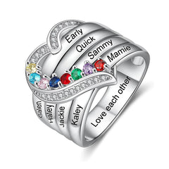 Personalized 1-8 Birthstone Rings for Women