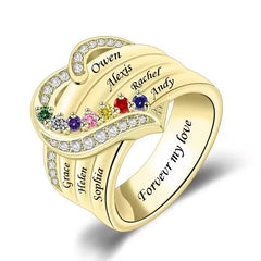 Personalized 1-8 Birthstone Rings for Women