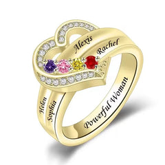 Personalized 1-8 Birthstone Rings for Women