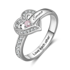 Personalized 1-8 Birthstone Rings for Women