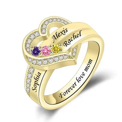 Personalized 1-8 Birthstone Rings for Women
