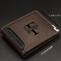 Custom Engraved PU Leather Wallet Men