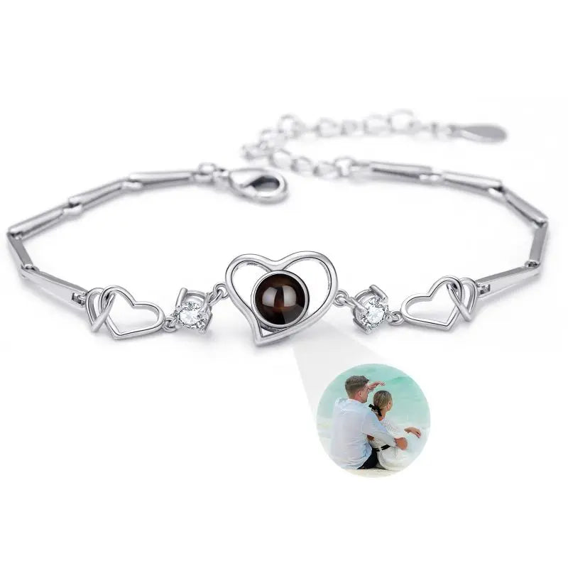 Personalized Photo Projection Heart Bracelet