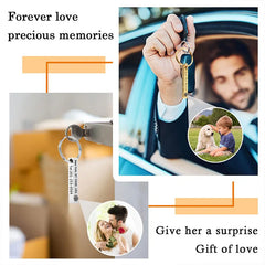 Custom Photo Keychain with Text