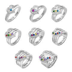 Personalized 1-8 Birthstone Rings for Women