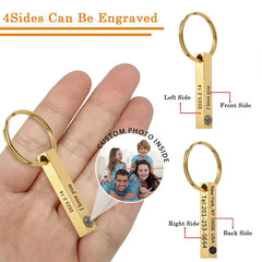 Custom Photo Keychain with Text