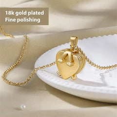 Personalized Gold Heart Locket Necklace for Women
