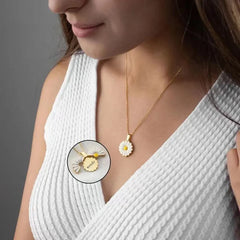 Custom Engraved Name Daisy Flower Locket Necklace
