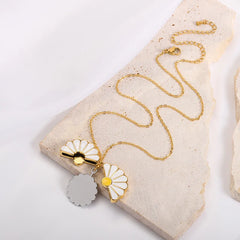 Custom Engraved Name Daisy Flower Locket Necklace